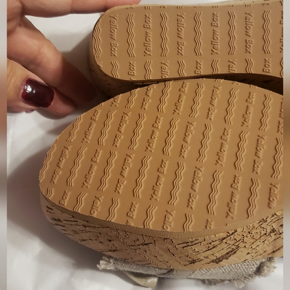 Yellow Box Embellished Wedge Sandals - Picture 15 of 15